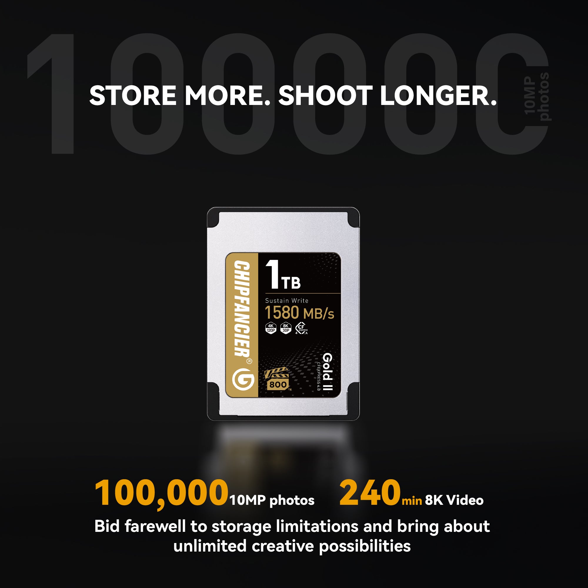 CHIPFANCIER CFexpress Type A 4.0 Gold Gen II Memory Card VPG800 Certified