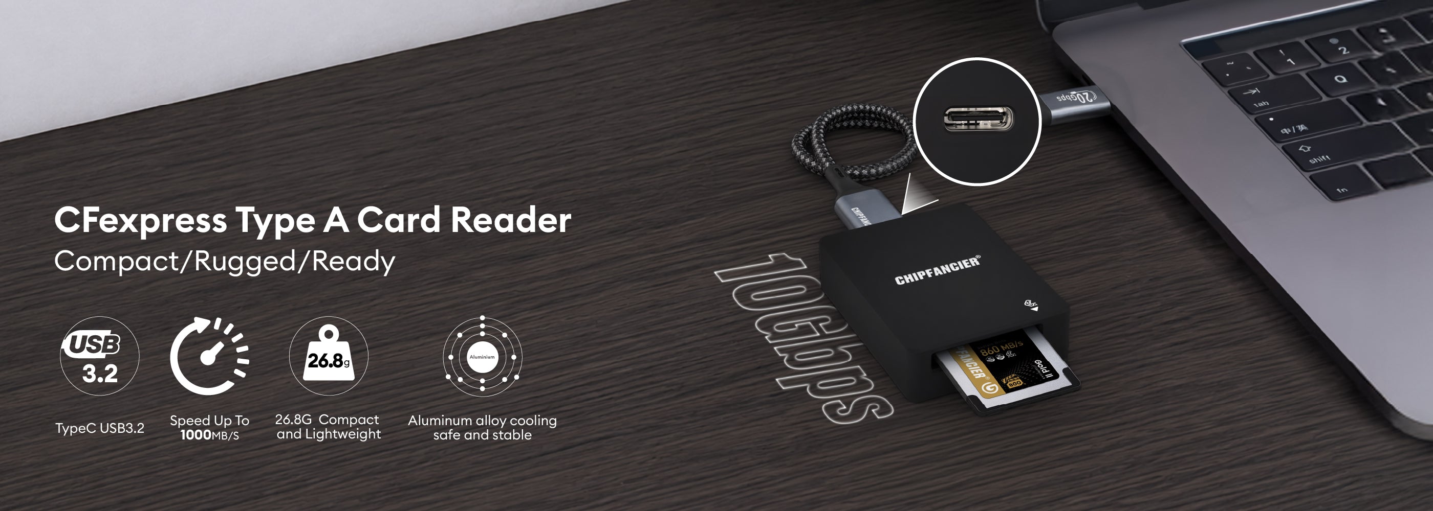 CFexpress Type A Card Reader with USB 3.2(Gen 2) 10Gbps